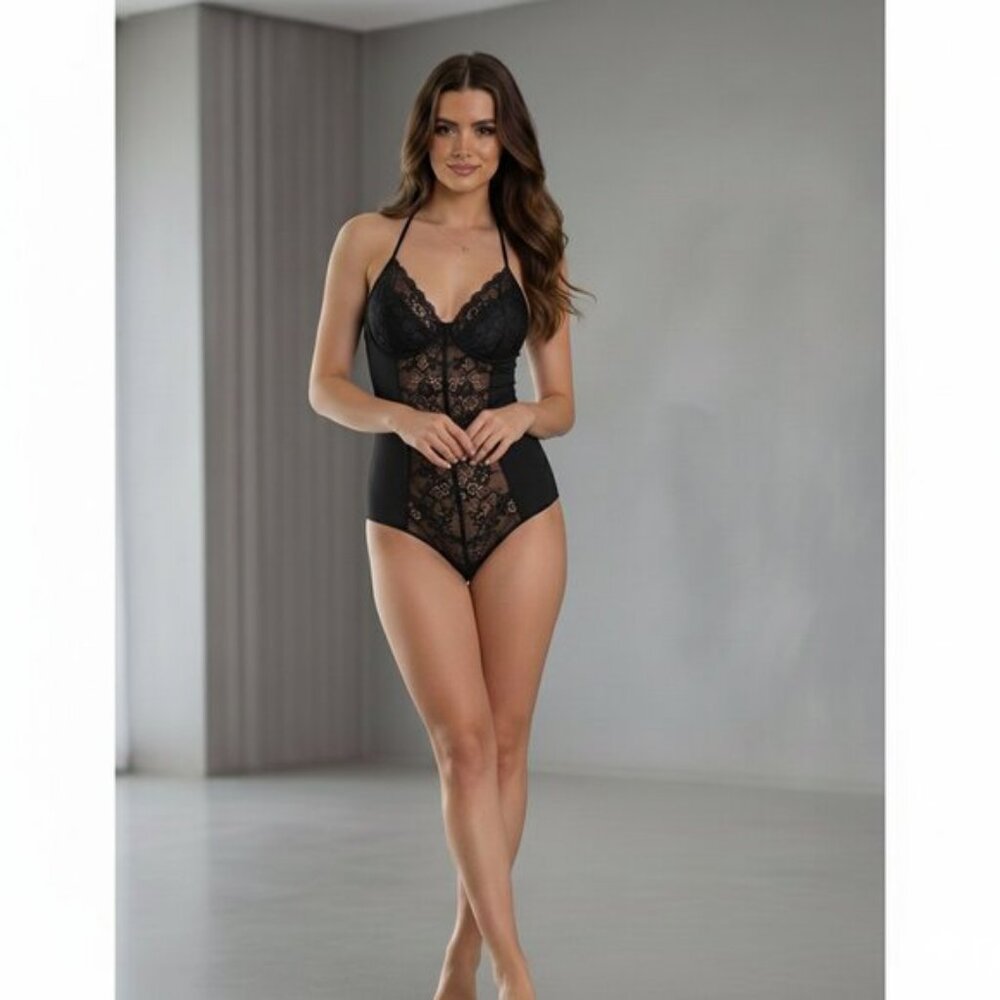 One Piece Teddy Floral Lace Lingerie Sleepwear